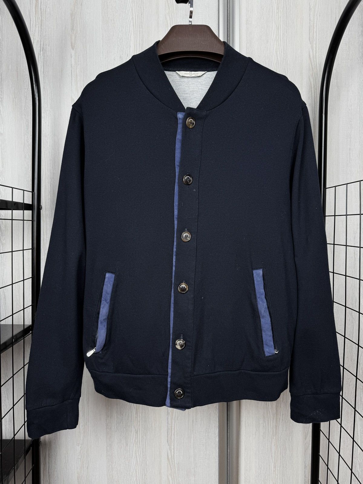 Other Umberto Bilancioni navy blue silk cotton lux bomber jacket Size US L / EU 52-54 / 3 - 2 Thumbnail