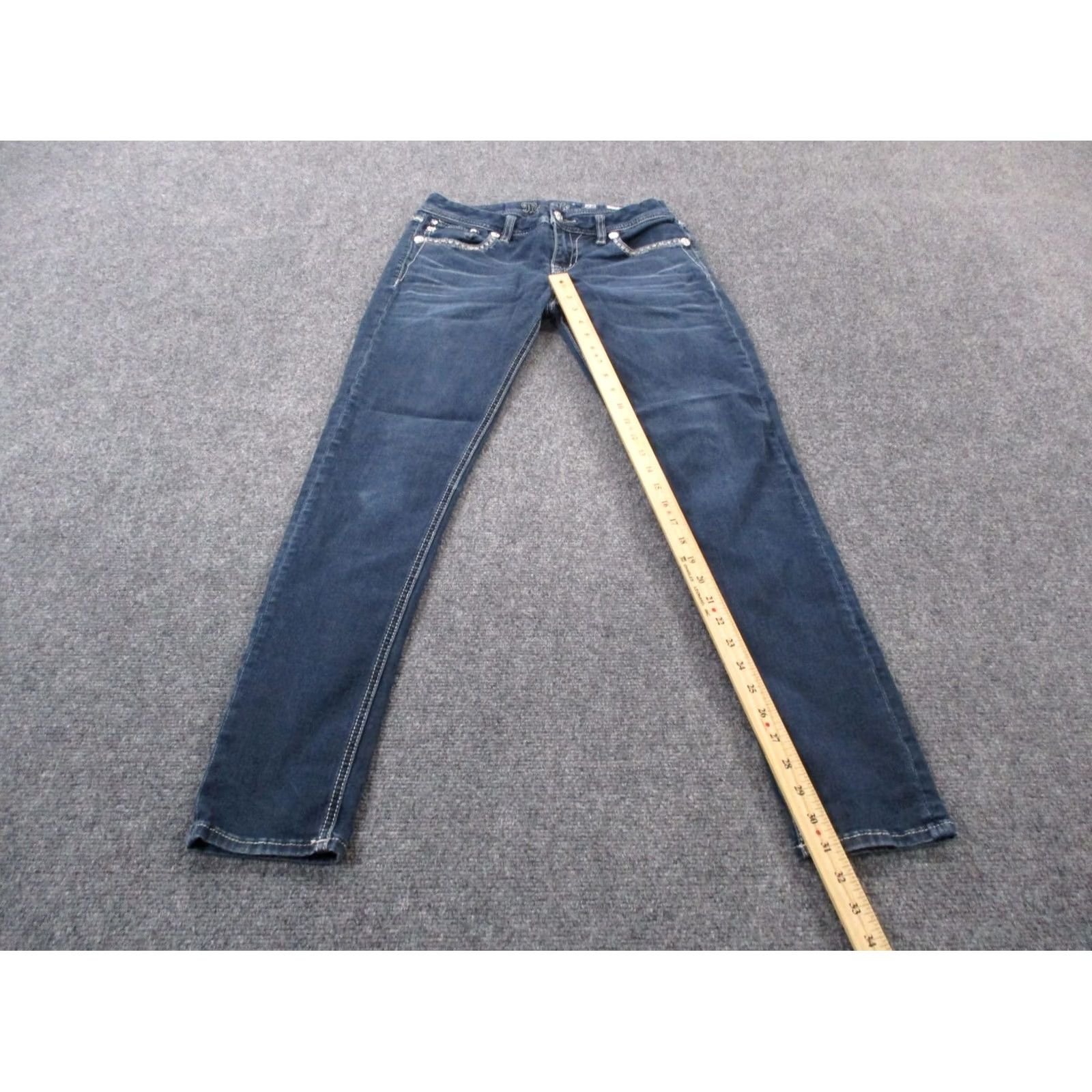 Miss Me Miss Me Jeans Womens 28 Denim Mid Rise Skinny Straight Faded Y2K Casual Stretch Jeans Size 28" / US 6 / IT 42 - 4 Thumbnail