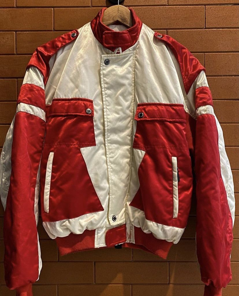 image of Very Vintage Nankai Vintage Bomber in Red White, Men's (Size Medium)
