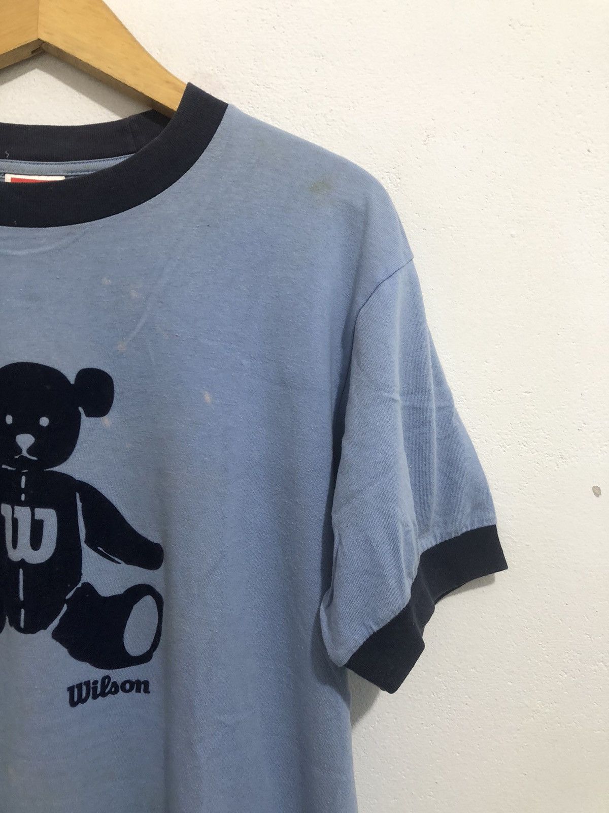 Japanese Brand × Vintage Vintage 90s Wilson Big Logo Ringer Tee Size US L / EU 52-54 / 3 - 2 Thumbnail