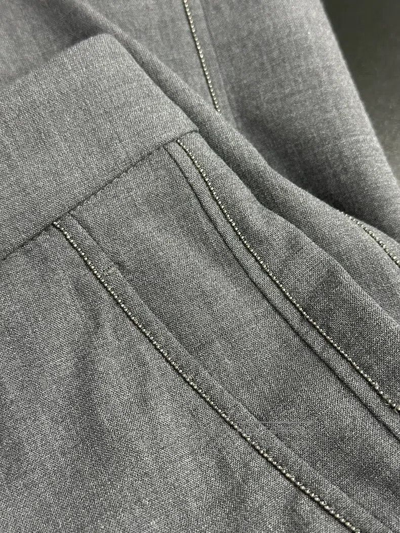 Brunello Cucinelli Brunello Cucinelli Dark Gray Side Beaded Suit Pants Size 26" / US 2 / IT 38 - 4 Thumbnail