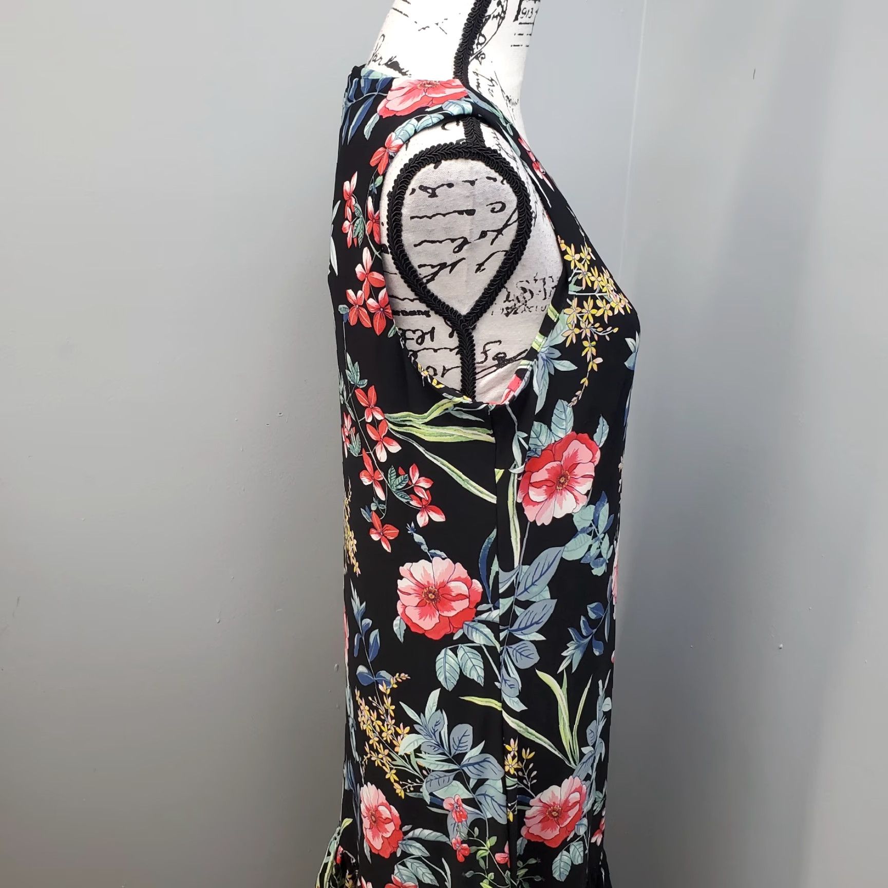 Tommy Hilfiger Tommy Hilfiger Tank Dress Womens Size 10 Multicolor Floral Overlay Sleeveless Ruffle Hem Midi Dress Size L / US 10 / IT 46 - 6 Thumbnail