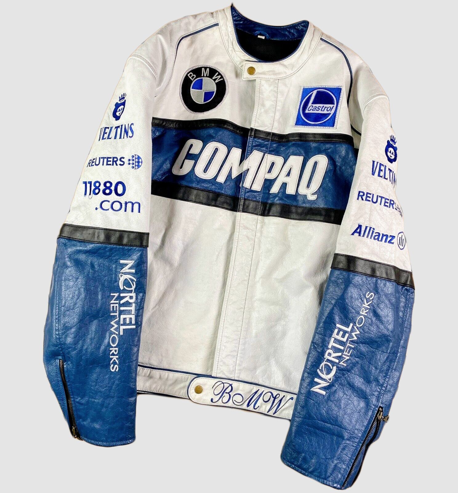 BMW 🔥💀 BMW 💀🔥 STREETWEAR LEATHER JACKET RACING M SERIES Size US XL / EU 56 / 4 - 2 Thumbnail