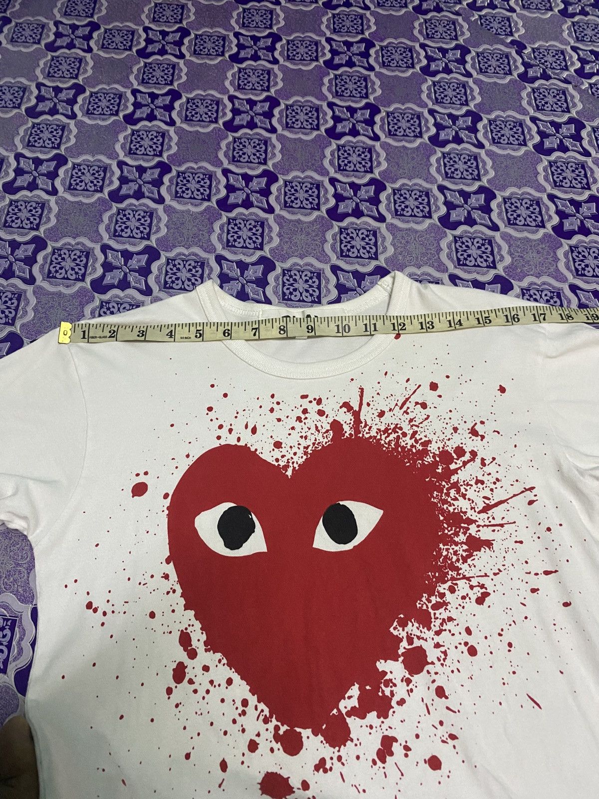 Comme des Garcons Comme des Garçons PLAY Red Heart Splatter Graphic Tee –White Size US S / EU 44-46 / 1 - 10 Thumbnail