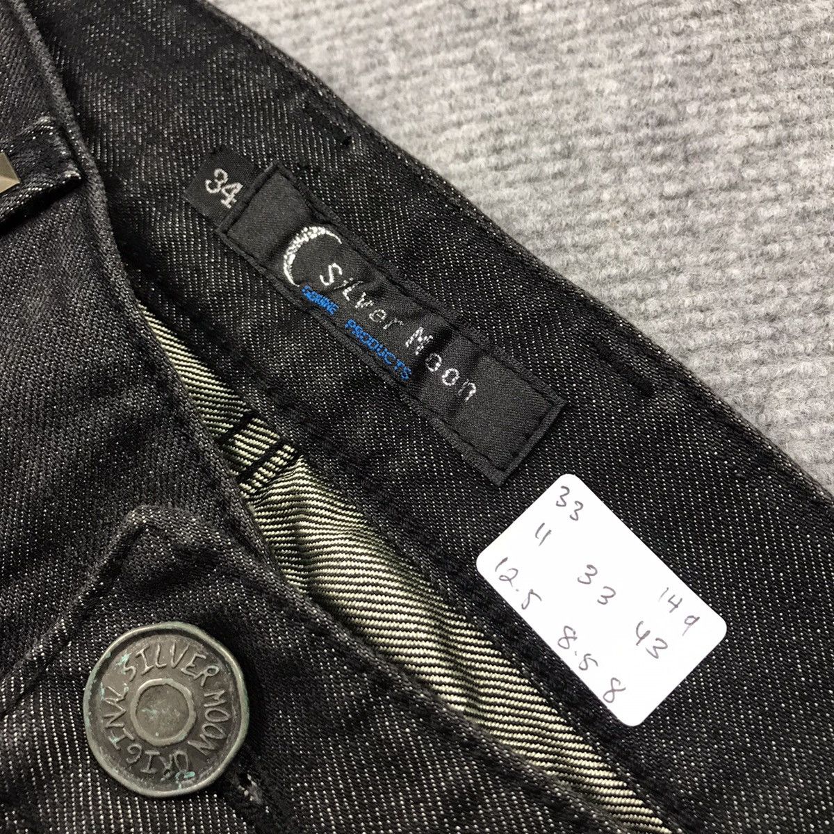 Japanese Brand 🔥SILVER MOON BLACK FADED DENIM PANTS Size US 33 - 16 Thumbnail