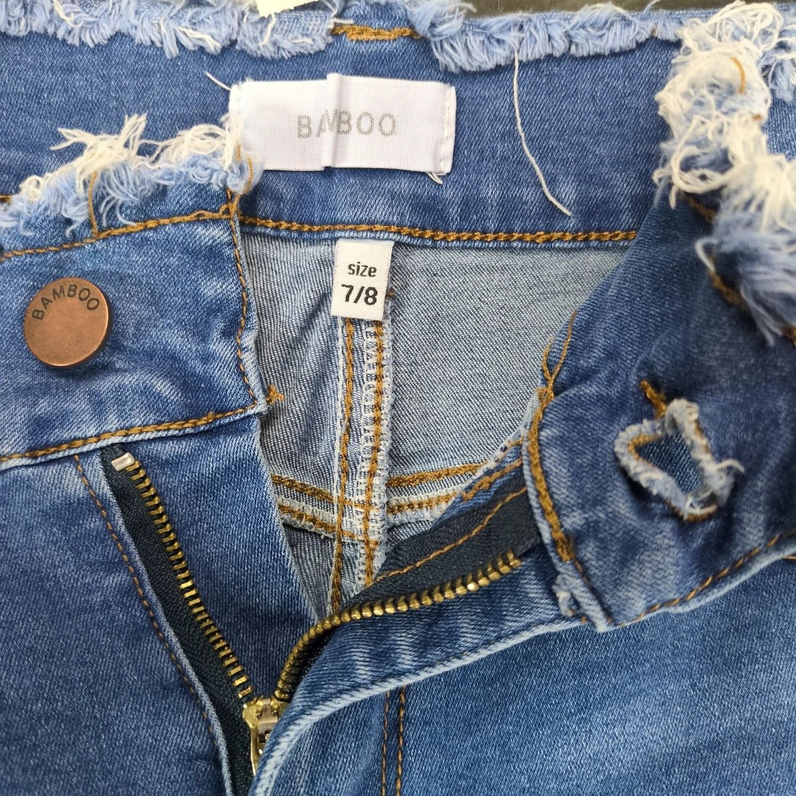 Other Bamboo Raw Cut High Waist Skinny Jeans Size 7/8 Distressed Size 28" / US 6 / IT 42 - 3 Thumbnail