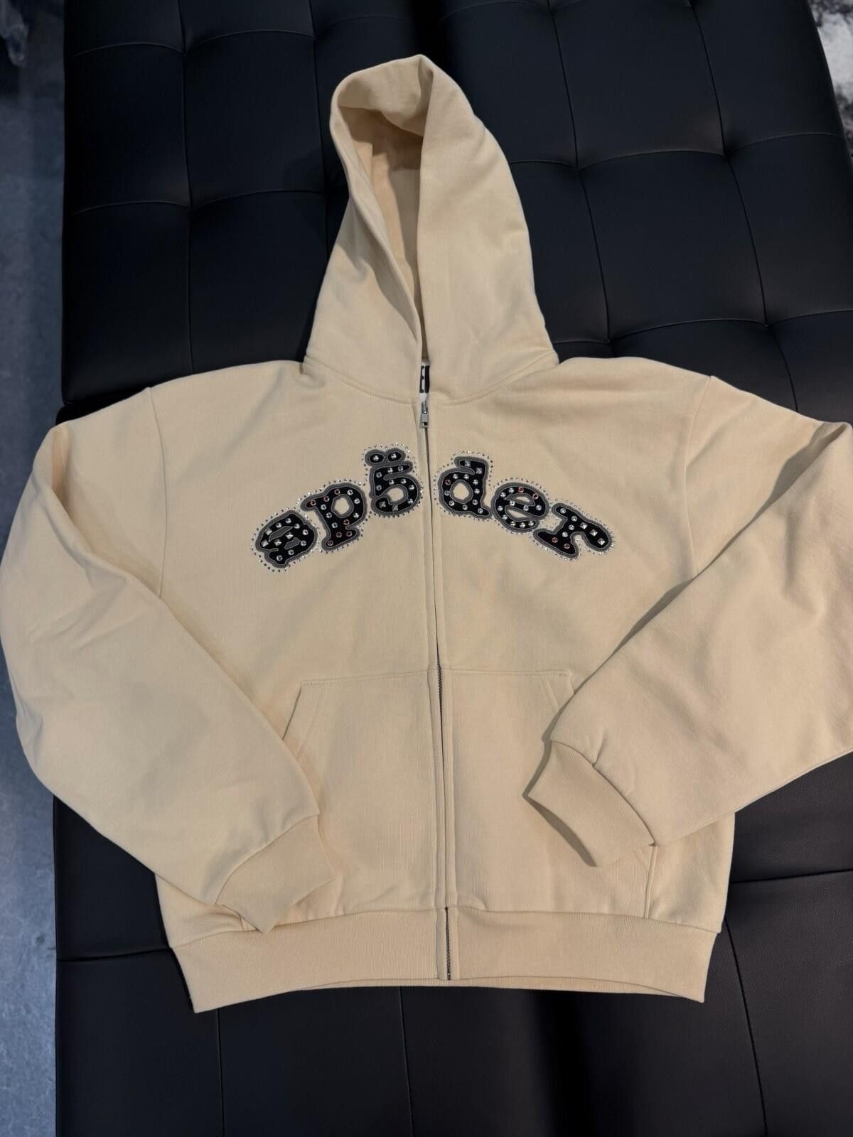 Sp5der Sp5der Cream Stone Zip Up Hoodie Size (Small) 2026 Size US S / EU 44-46 / 1 - 3 Thumbnail