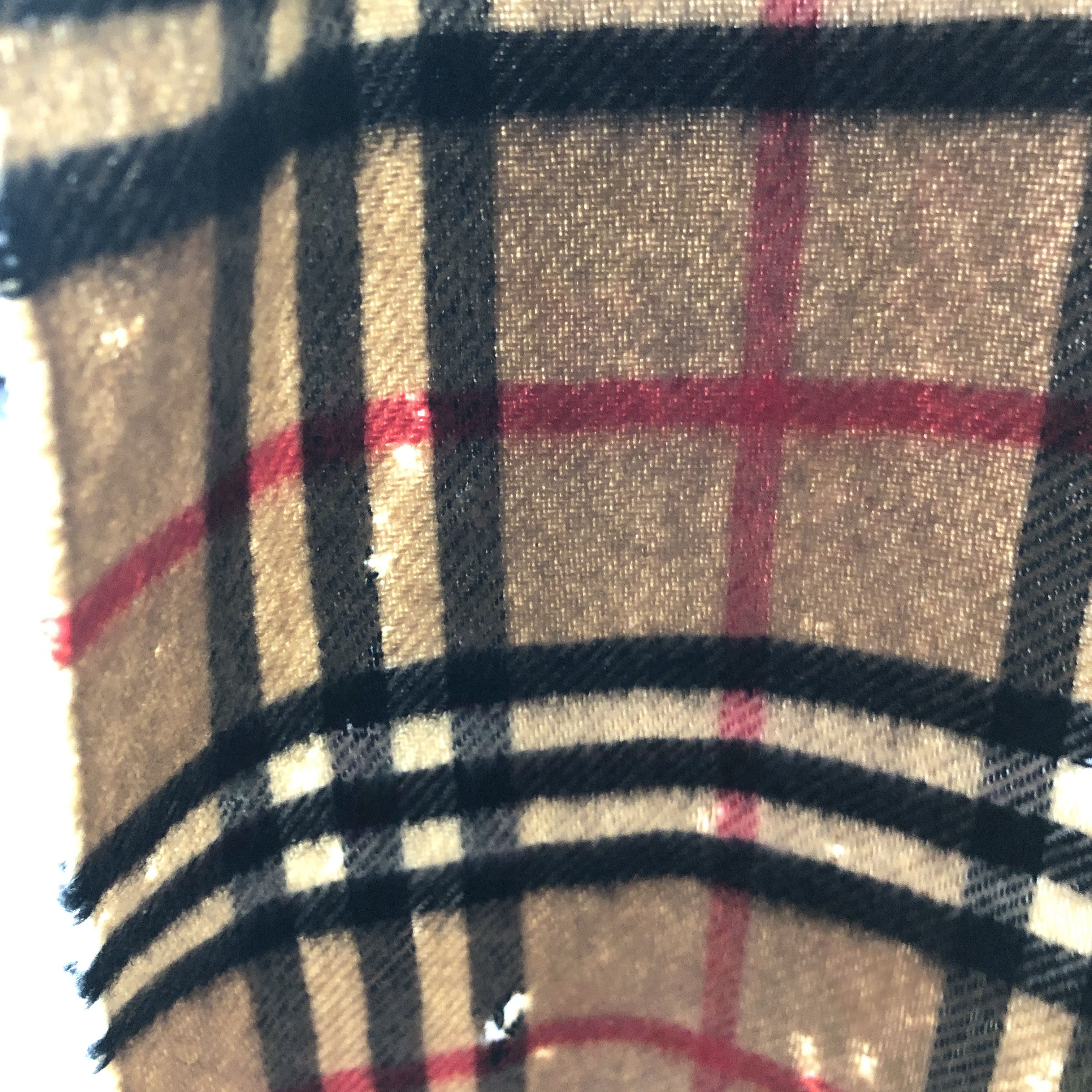 Burberry Burberrys Nova Check Tan Wool Scarf Muffler V2696 Size ONE SIZE - 12 Thumbnail
