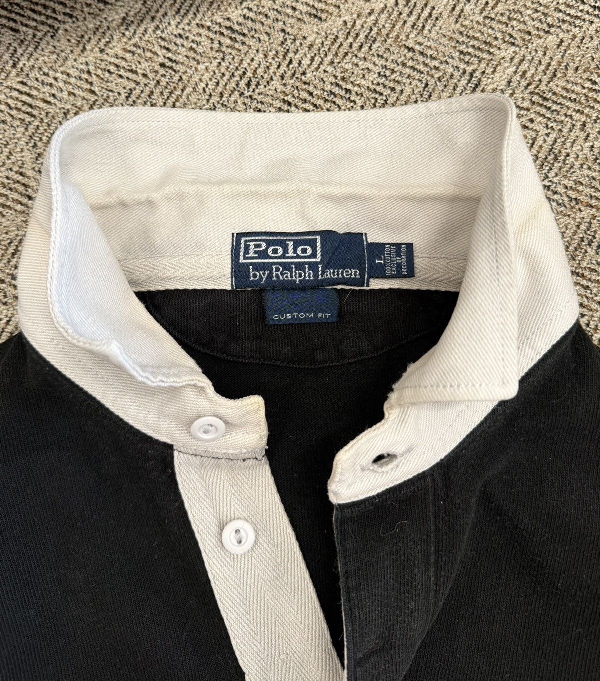 Ralph Lauren Vintage Polo Ralph Lauren Black Rugby Long Sleeve T-Shirt Size US L / EU 52-54 / 3 - 7 Thumbnail