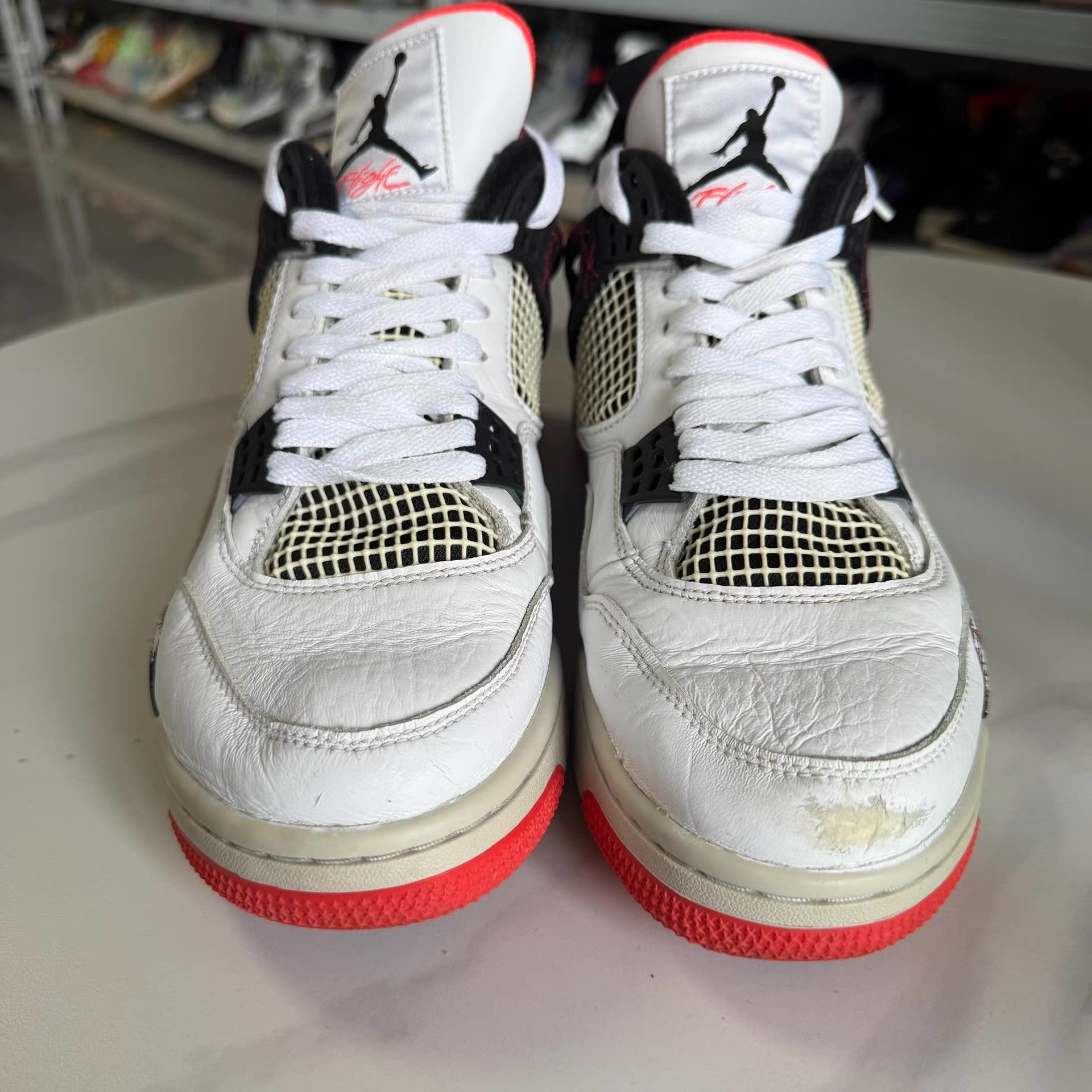 Nike Air Jordan 4 Hot Lava, white and red colorway Q10 Size US 11 / EU 44 - 2 Thumbnail