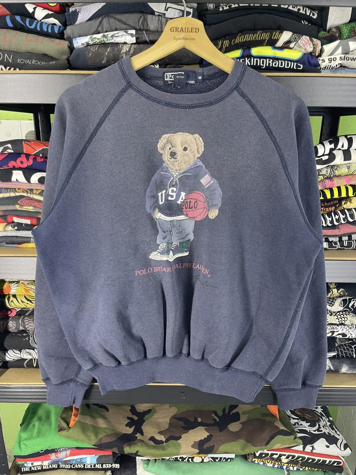 Polo Ralph Lauren Vintage Polo Bear by Ralph Lauren Distressed Sweatshirt Size US M / EU 48-50 / 2 - 1 Thumbnail