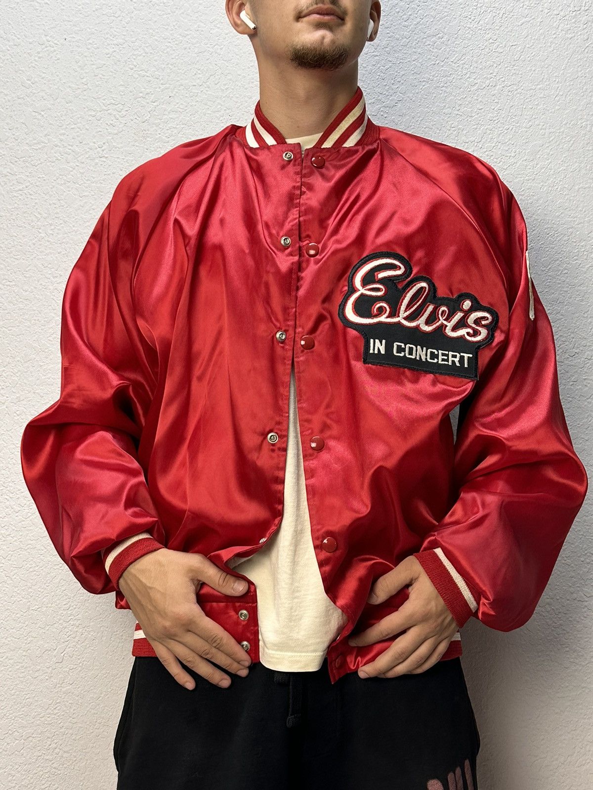 Vintage VTG Vintage 1970s Elvis in Concert Satin Souvenir Jacket TCB Size US L / EU 52-54 / 3 - 15 Thumbnail