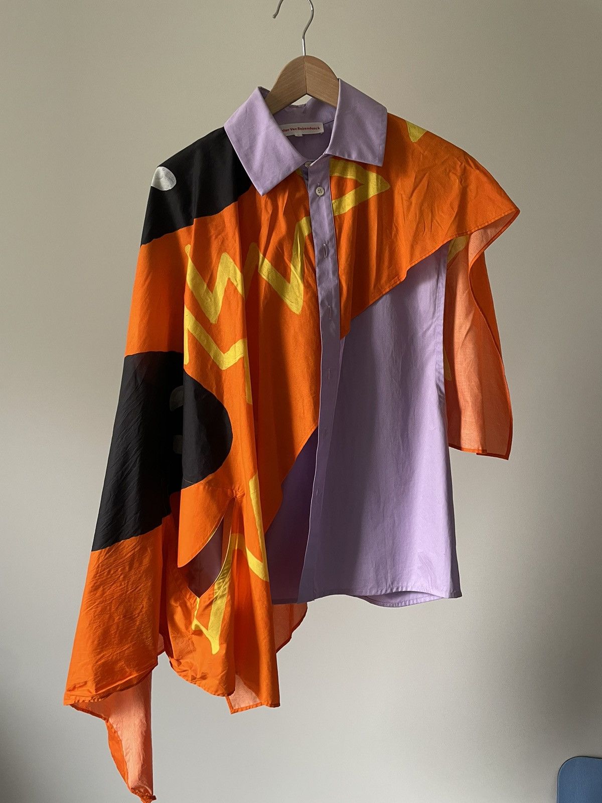 image of Walter Van Beirendonck Ss23 Flag Sleeveless Shirt in Lilac, Men's (Size Medium)