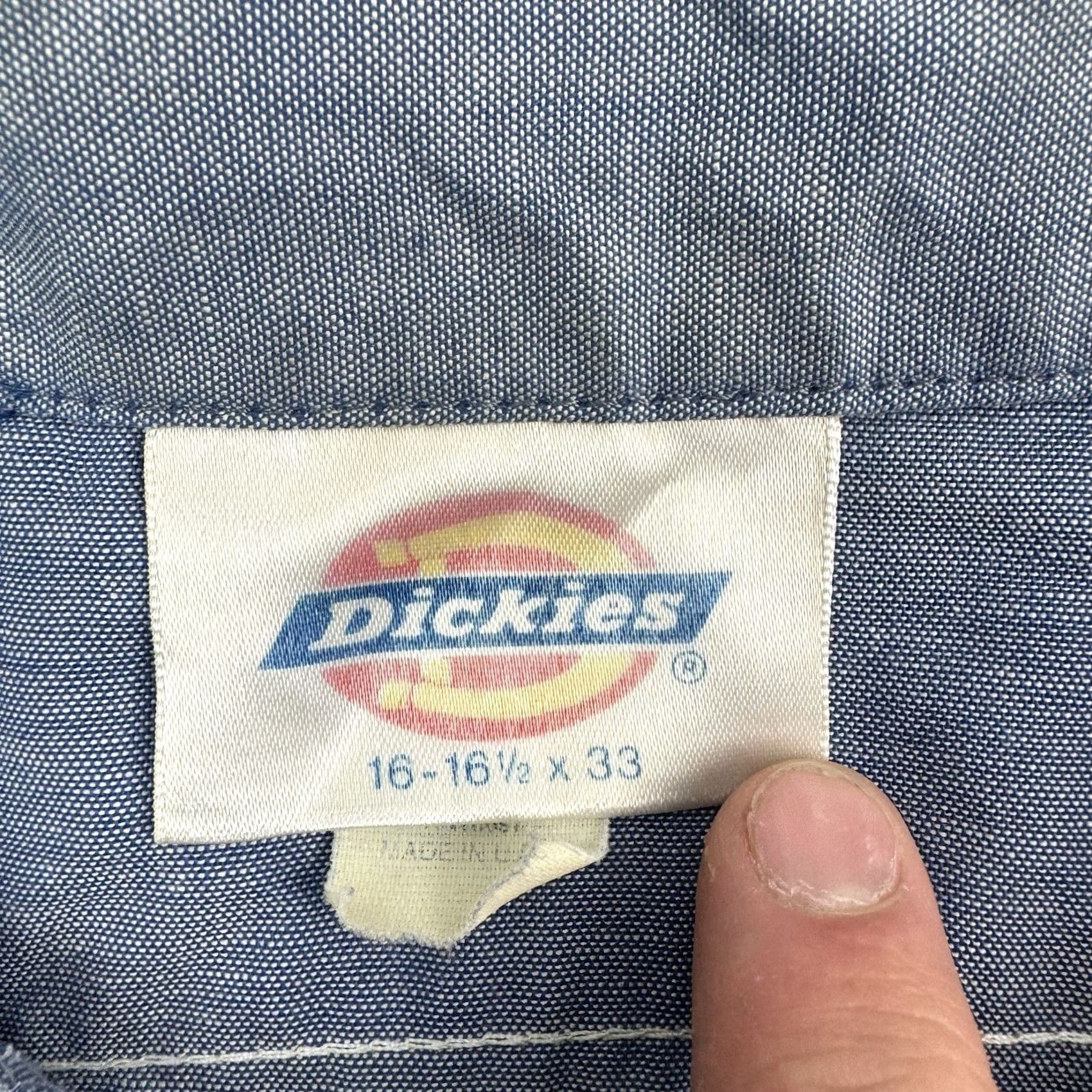 Dickies VINTAGE Dickies Workwear Button Up Shirt Adult XL Blue 90s Grunge Stains Size US XL / EU 56 / 4 - 6 Thumbnail