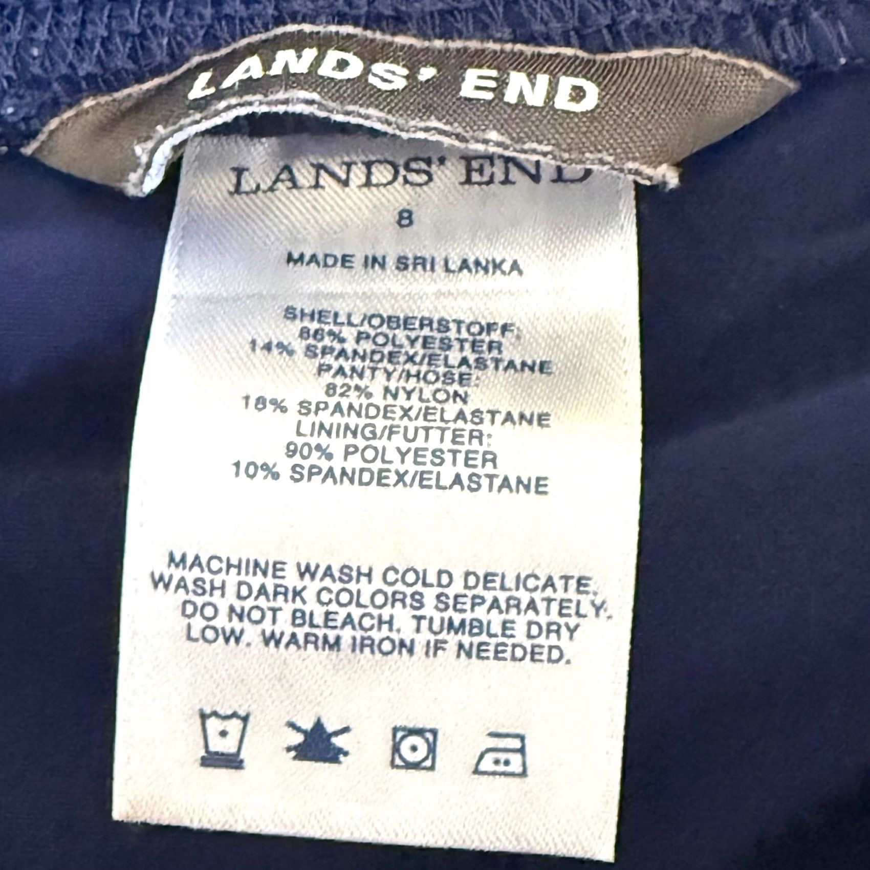 Lands' End Lands' End Womens 8 Board Shorts Navy Blue Drawstring Liner 466550 Swim Trunks Size 30" / US 8 / IT 44 - 4 Thumbnail