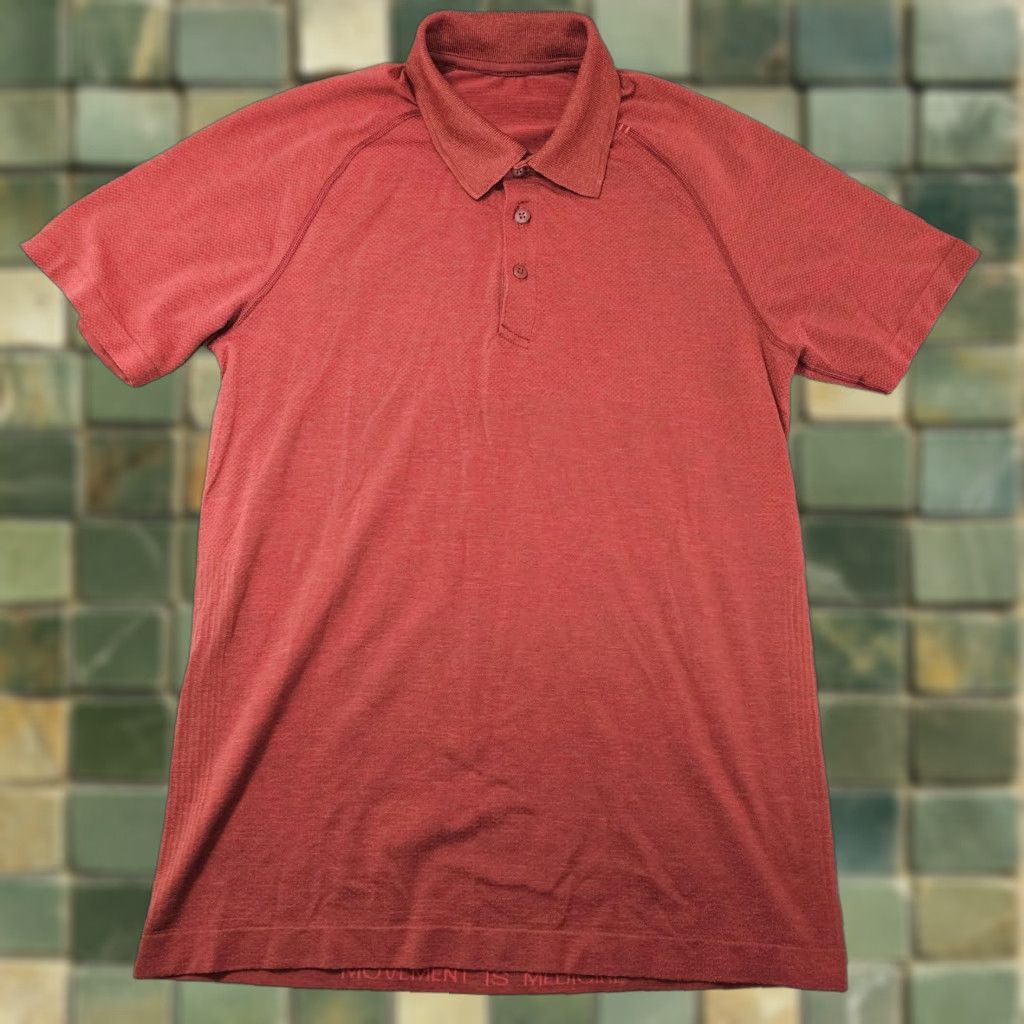 Lululemon Lululemon Polo Shirt Mens XS Red Movement Is Medicine Athletic Performance Size US M / EU 48-50 / 2 - 1 Thumbnail