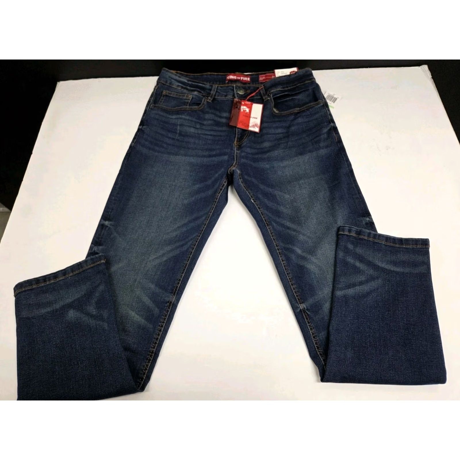 Ring Of Fire Ring of Fire Edge Slim Fit Straight Leg Denim Jeans 34/30 Mens Blue 30in Inseam Slimming Pockets Embroidered Zip Button Leather Logo NWT jeans Size US 34 / EU 50 - 2 Thumbnail