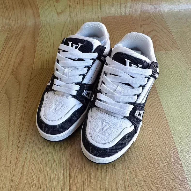 Louis Vuitton Black and white presbyopic cowboy shoes