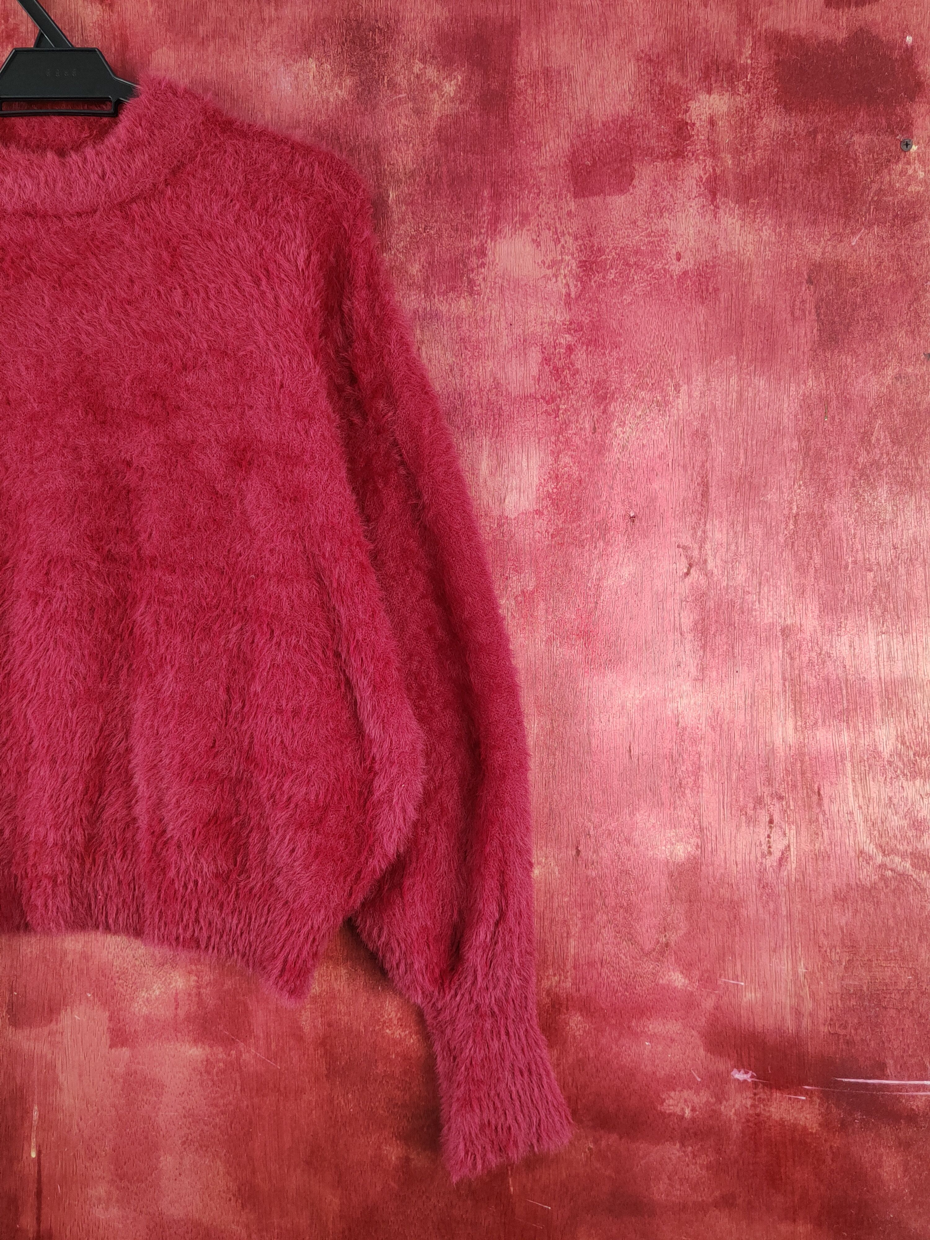 Homespun Knitwear Earth Music & Ecology Maroon Fur Mohair Knitwear #S2078 Size US M / EU 48-50 / 2 - 5 Thumbnail