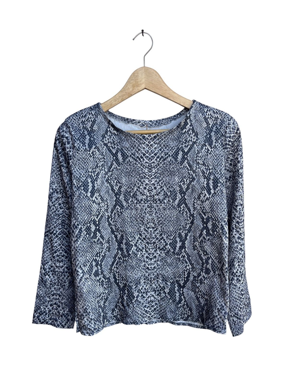 If Six Was Nine Japanese Unbrand Snake Skin Pattern Longsleeve Top Grey Punk Size US S / EU 44-46 / 1 - 1 Thumbnail
