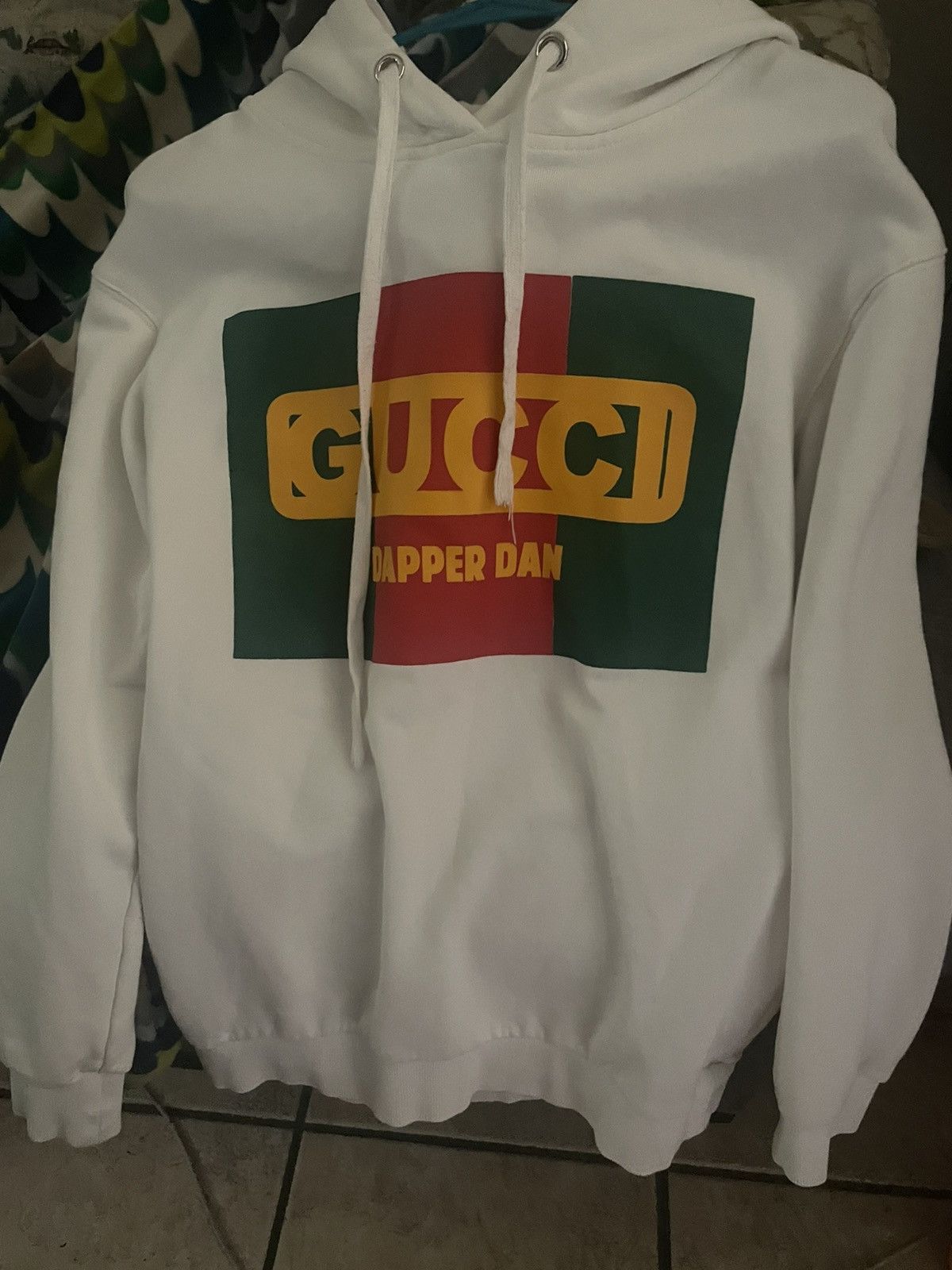 GUCCI DAPPER DAN LOGO WHITE HOODIE Sweatshirts Hoodies