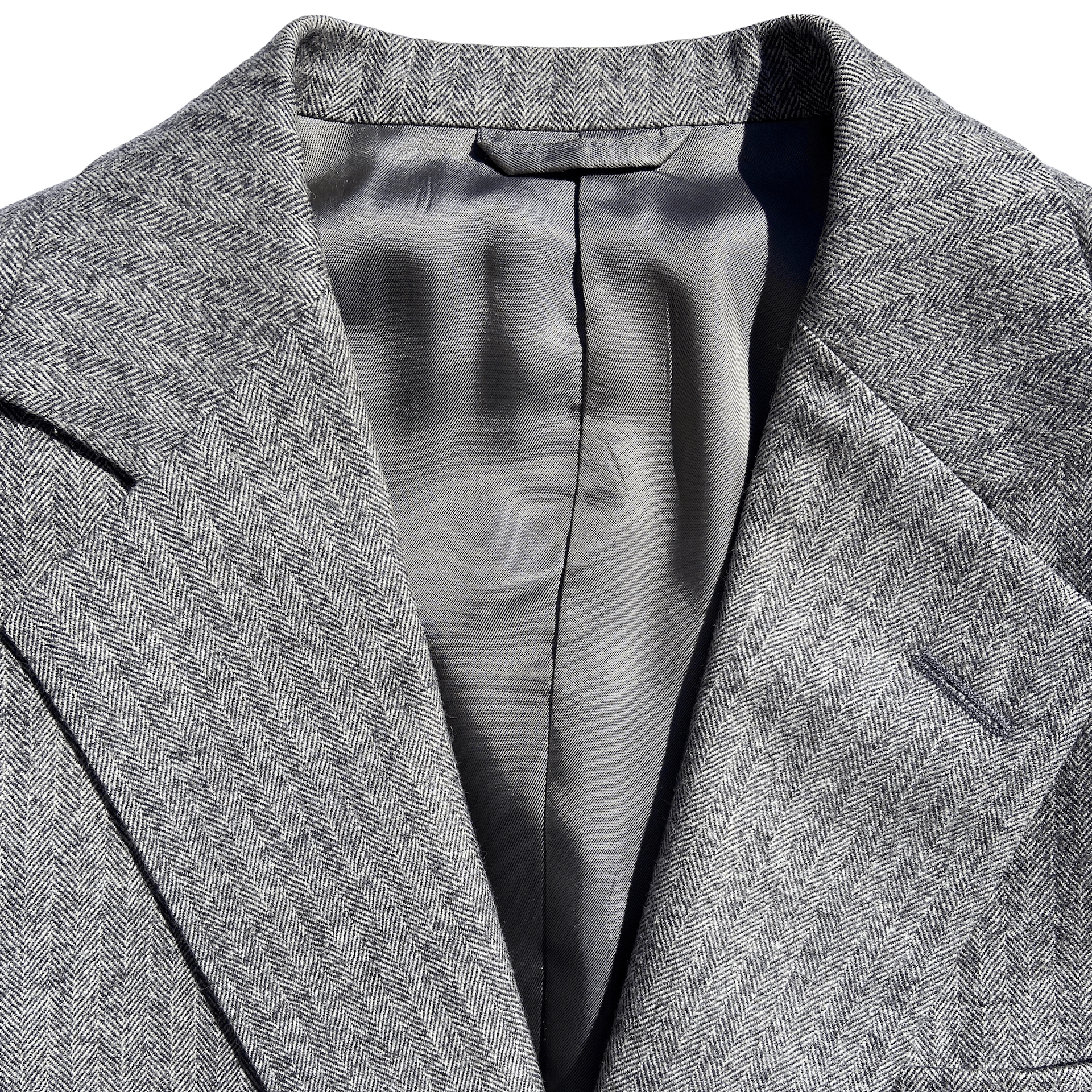 Other VINTAGE GREY HERRINGBONE WOOL MENS BLAZER SPORTS COAT Size 38R - 3 Thumbnail