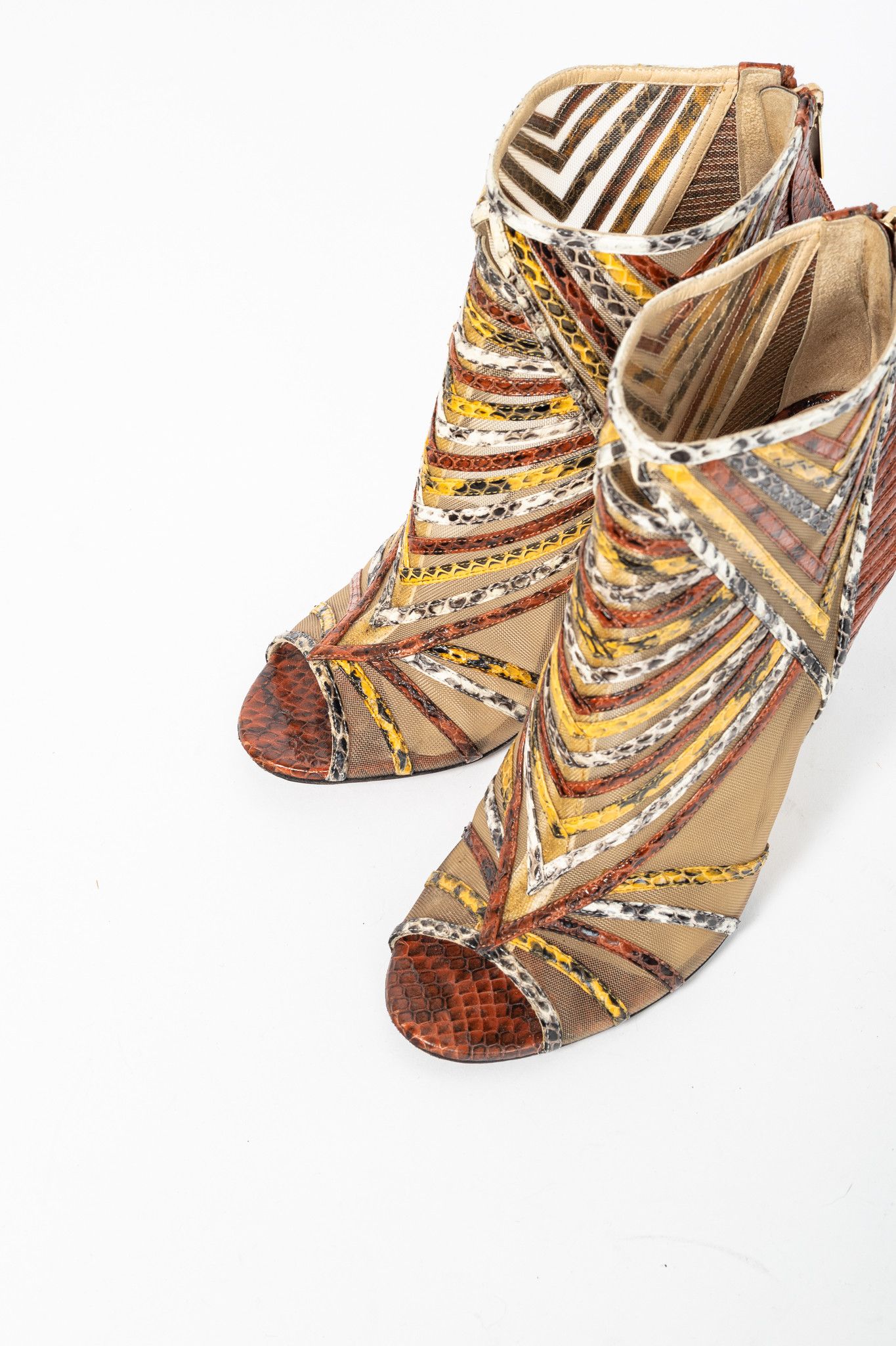 Jimmy Choo Jimmy Choo Kara Red Snake-Embossed Leather Sandals Size US 9 / IT 39 - 6 Thumbnail