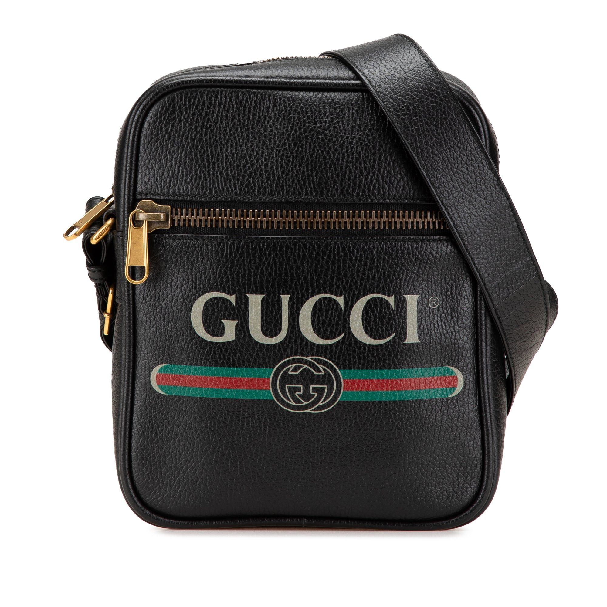 Gucci Gucci Leather Logo Crossbody Black Size ONE SIZE - 1 Thumbnail