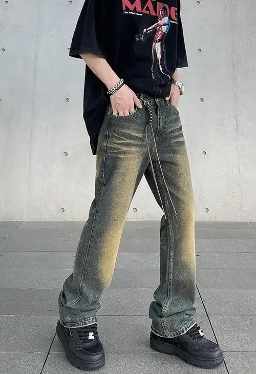 Y2K Flared Baggy Jeans Men
