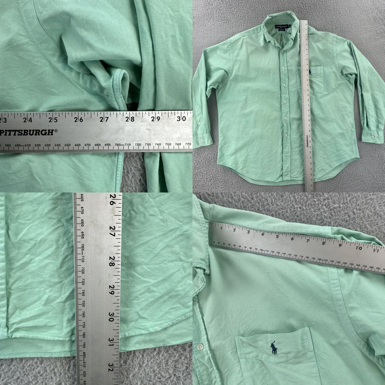 Ralph Lauren VINTAGE Ralph Lauren Men’s Large Button-Up Shirt Dyed Lime Green Thrashed Preppy Size US L / EU 52-54 / 3 - 8 Thumbnail