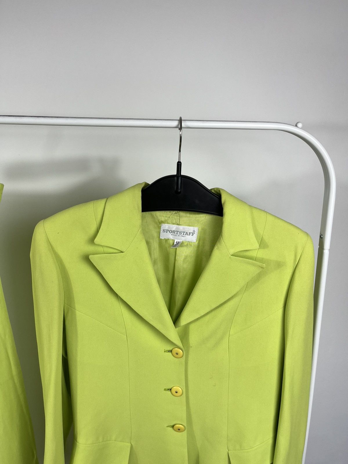Other Vintage Sportstaff Lime Green Pantsuit Blazer Trouser Set 44 Size M / US 6-8 / IT 42-44 - 11 Thumbnail