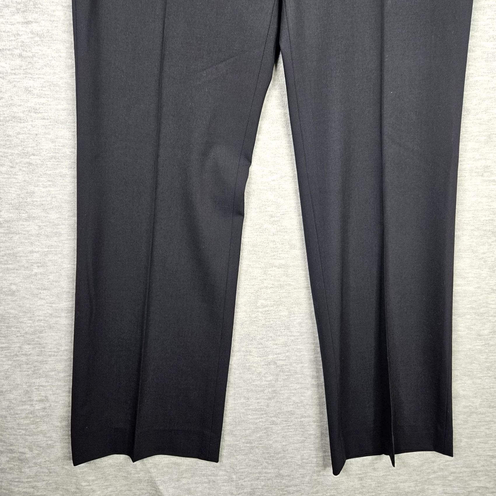 Vintage LAFAYETTE 148 Women’s Gray Straight Leg Dress Pants Size 8 Regular Wool Elastane Button Front Front Rise Mid Casual Womens Size 30" / US 8 / IT 44 - 3 Thumbnail