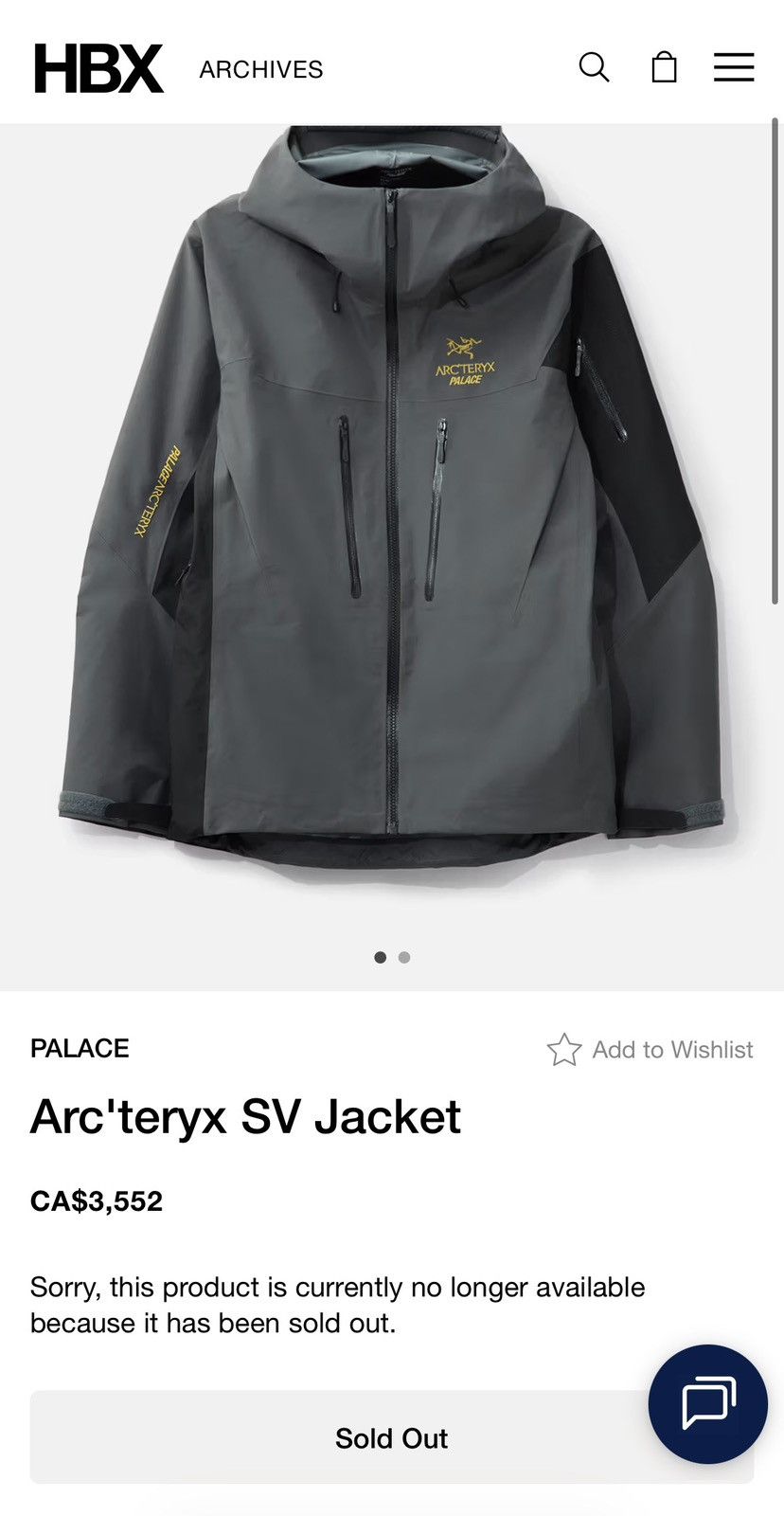 Arc'teryx × Palace Arc'teryx x Palace Alpha SV FW20 | Grailed