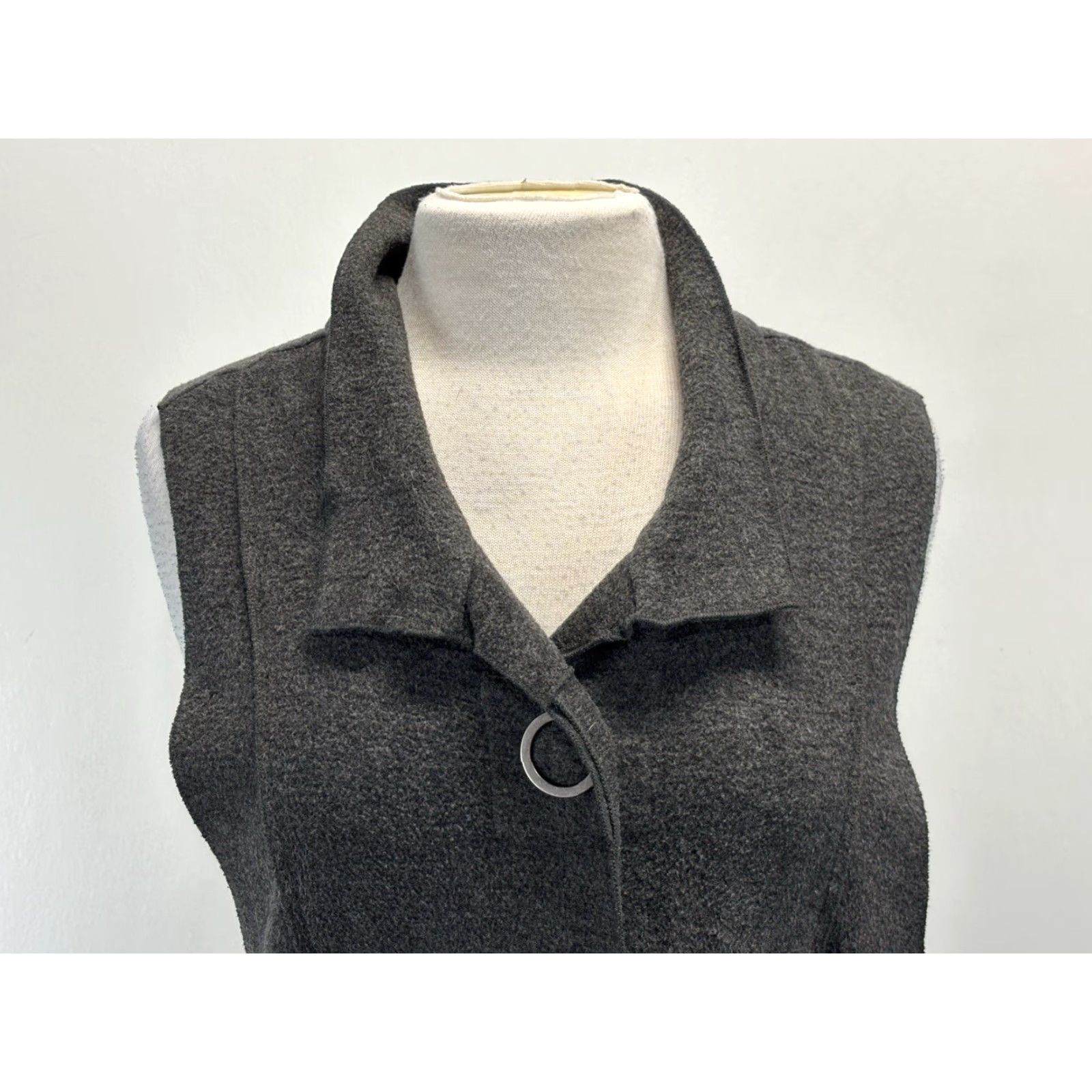 Habitat Habitat Vest XL Women’s Gray Lagenlook Snaps Pockets Mid-Length Sleeveless Felted Style Size XL / US 12-14 / IT 48-50 - 5 Thumbnail