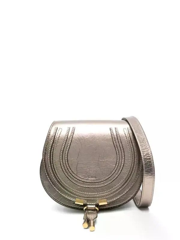 Chloe o1loc1c11125 Size: OS / Marcie Small Saddle Bag Shiny Grey Size ONE SIZE - 1 Thumbnail