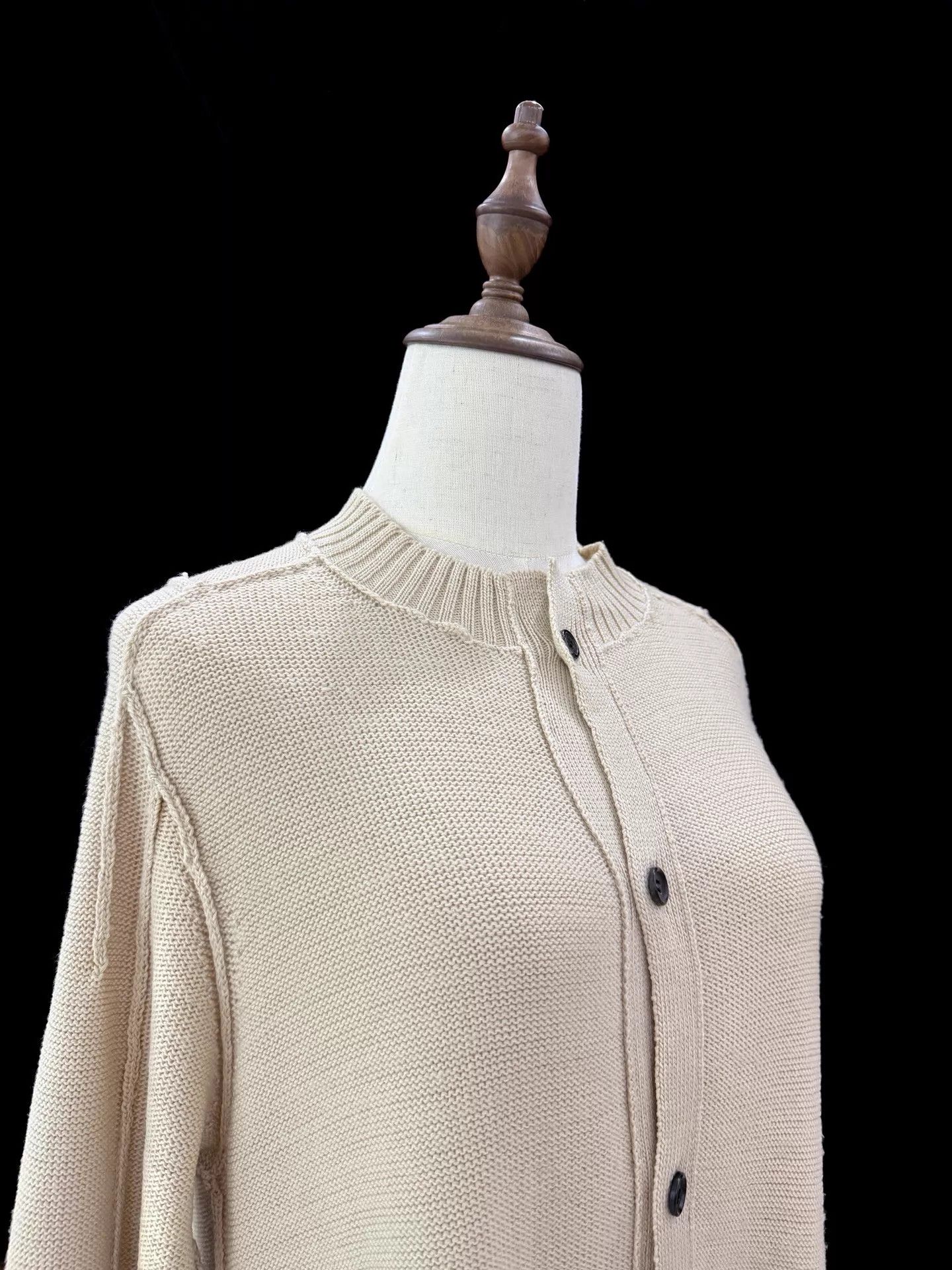 Y's Yohji Yamamoto Y's Asym Hem Oatmeal Wool Cardigan Size M / US 6-8 / IT 42-44 - 3 Thumbnail