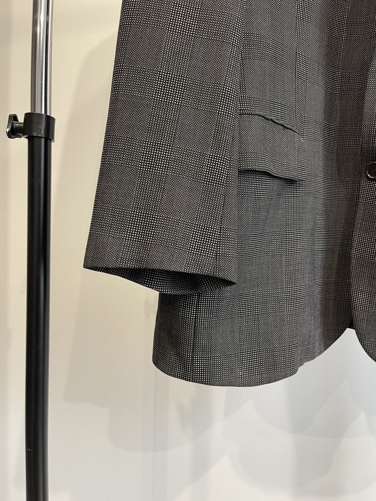 Valentino Vintage Valentino Uomo Grey Brown Plaid Wool Blazer Jacket Size 44R - 3 Thumbnail