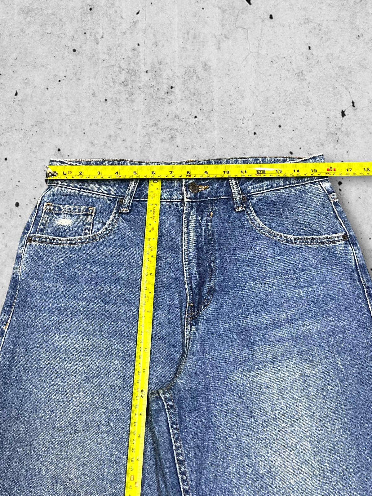 Japanese Brand Japanese Denim Baggy 90s Wide Leg Ripped Blue Straight Jeans Size US 30 / EU 46 - 10 Thumbnail