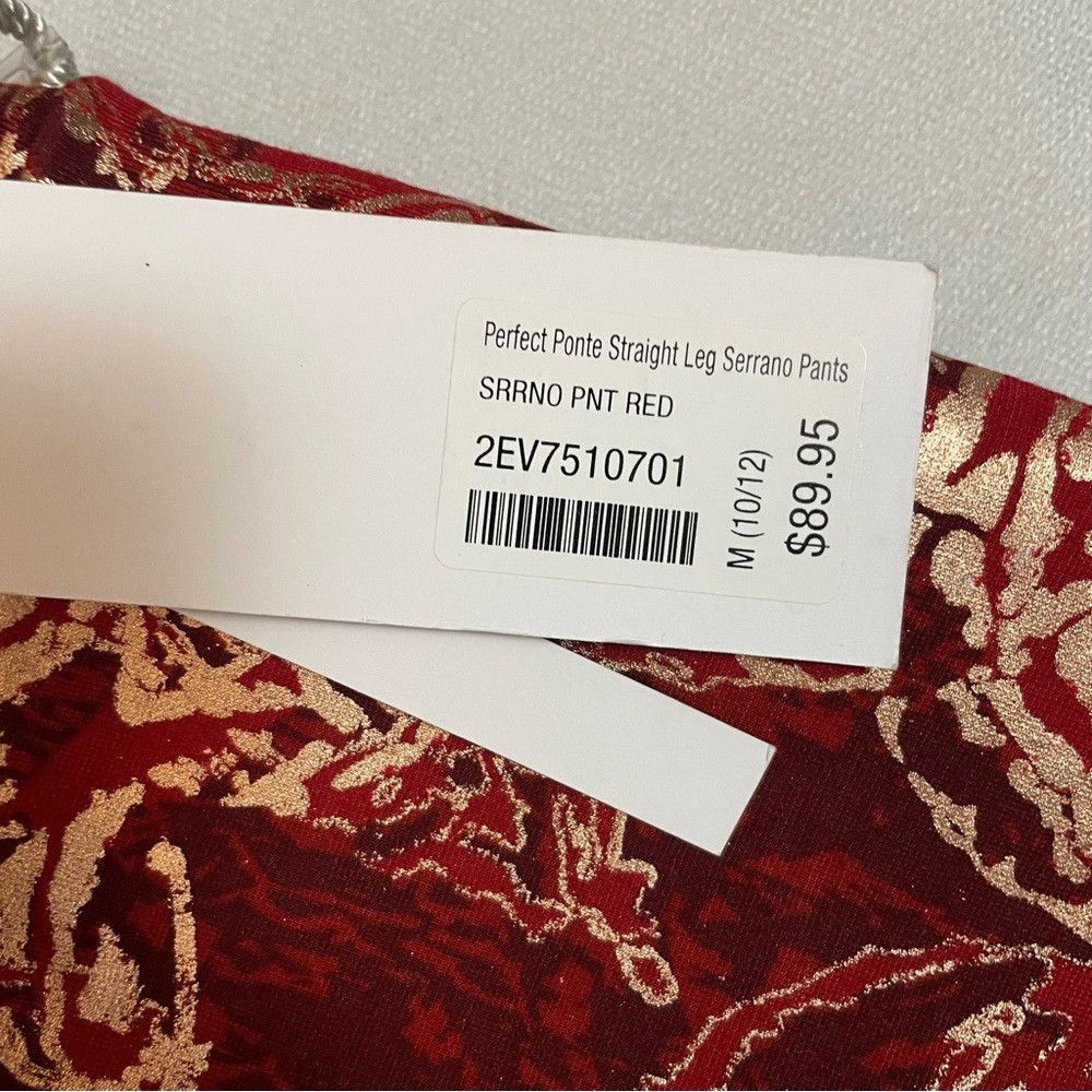 Other NWT New Soft Surroundings Perfect Ponte Straight Leg Red Se Size 32" / US 10 / IT 46 - 6 Thumbnail