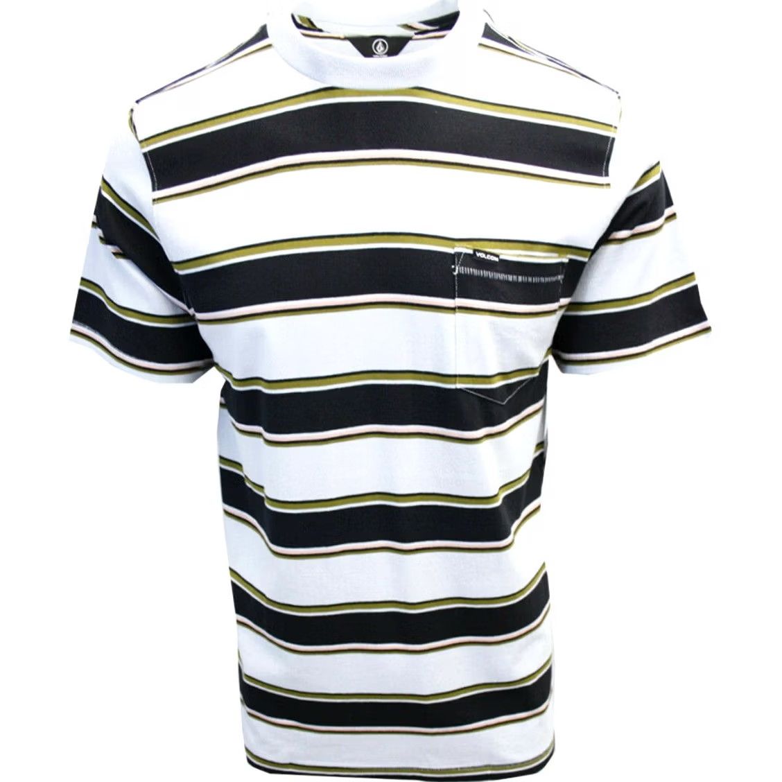 Volcom Volcom Men's Pale Blue Laney Crew S/S T-Shirts S06 (S) | Volcom Shirt, Short Sleeve, Logo, Striped, 60% Cotton 40% Polyester, Vintage No Size US S / EU 44-46 / 1 - 2 Thumbnail