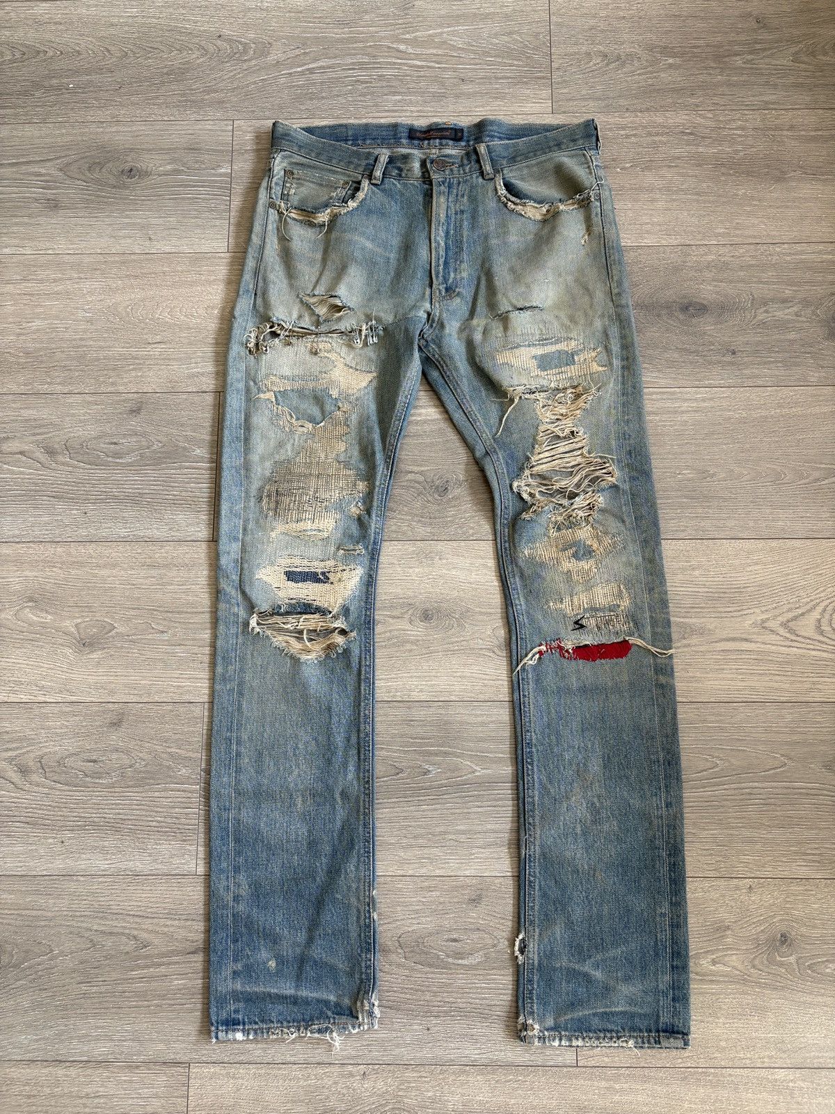 Undercover Undercover red yarn denim Size US 30 / EU 46 - 1 Thumbnail