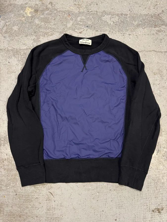 Acne Studios SS2014 Acne Studios Blue Nylon Black Cotton Sweater Size US S / EU 44-46 / 1 - 1 Thumbnail