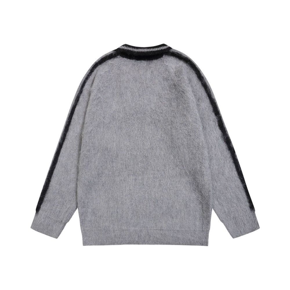 Designer × Vintage College Plush Polo Neck Knit Fur Sweater Size US M / EU 48-50 / 2 - 4 Thumbnail