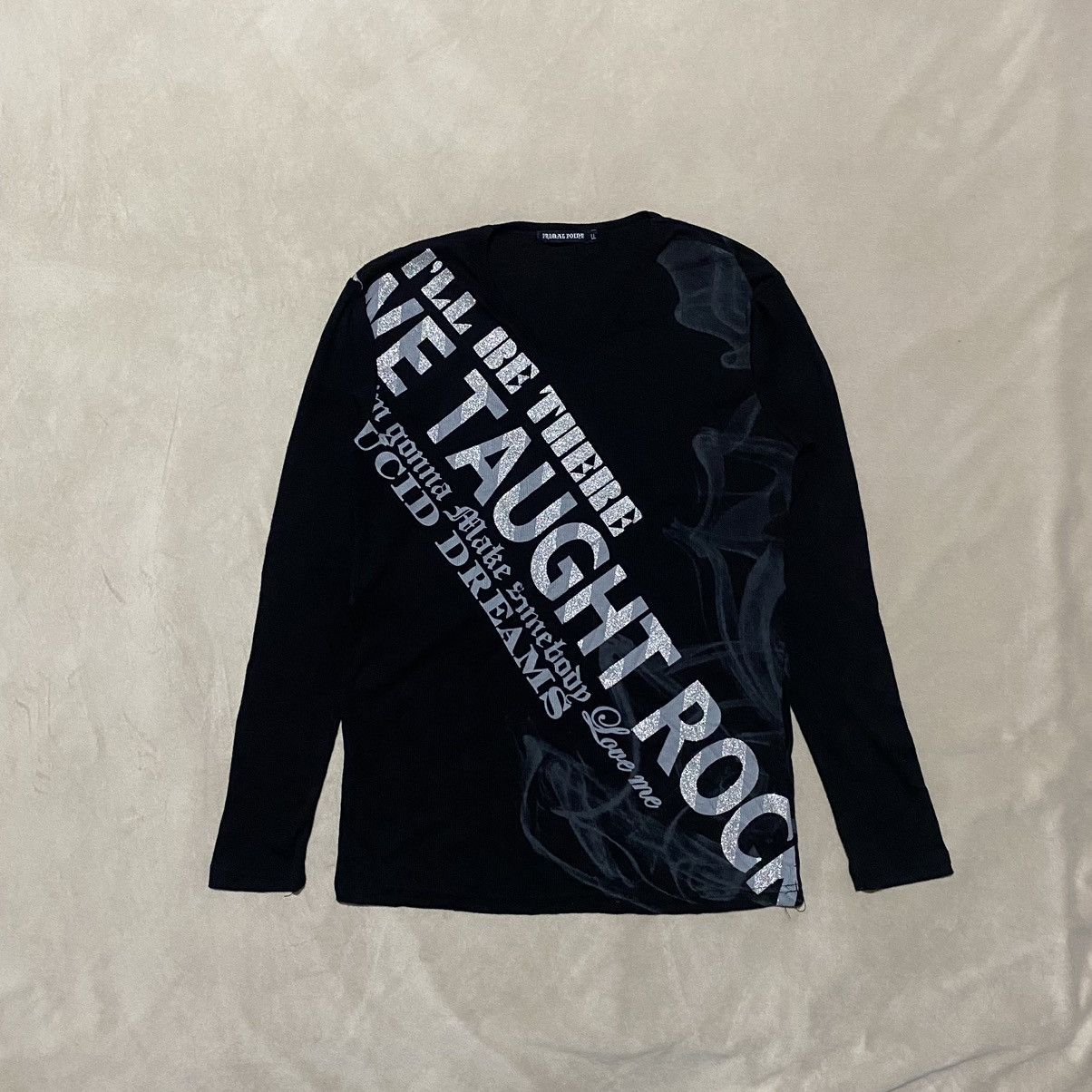 image of Hysteric Glamour x If Six Was Nine Long Tee Poem Primal Point in Black, Men's (Size Medium)