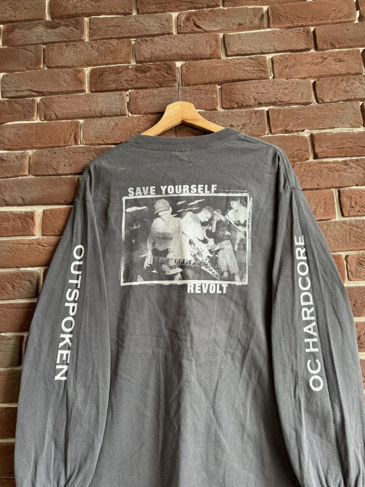 Band Tees Rare Outspoken Save Yourself Hardcore Band Tee Grail Vintage Size US L / EU 52-54 / 3 - 7 Thumbnail