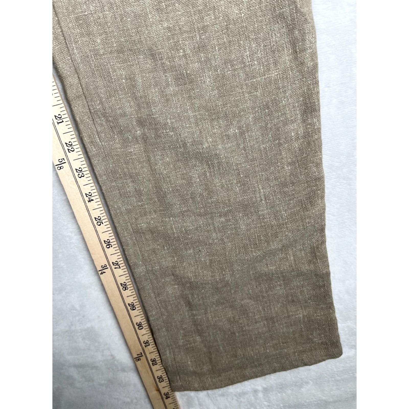 Vintage VINTAGE BIS Pants Womens 44 Beige Linen Pleated Straight Leg Dress Trousers Talon Size 30" / US 8 / IT 44 - 2 Thumbnail