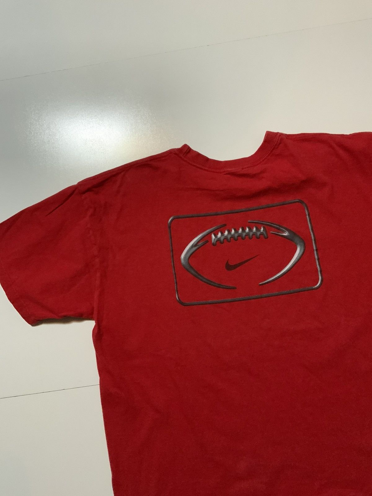 Nike × Vintage Vintage Y2K 2000s Nike Football Center Swoosh Crew T-Shirt Size US L / EU 52-54 / 3 - 6 Thumbnail