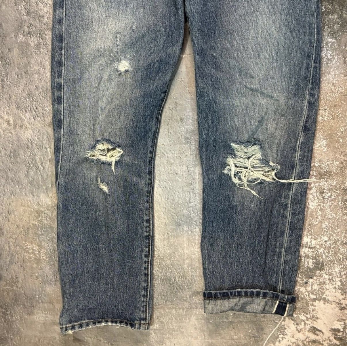 Levi's Levis 501 Jeans Mens 28X26 Selvedge Premium Big E Button Fly Size 28" / US 6 / IT 42 - 4 Thumbnail
