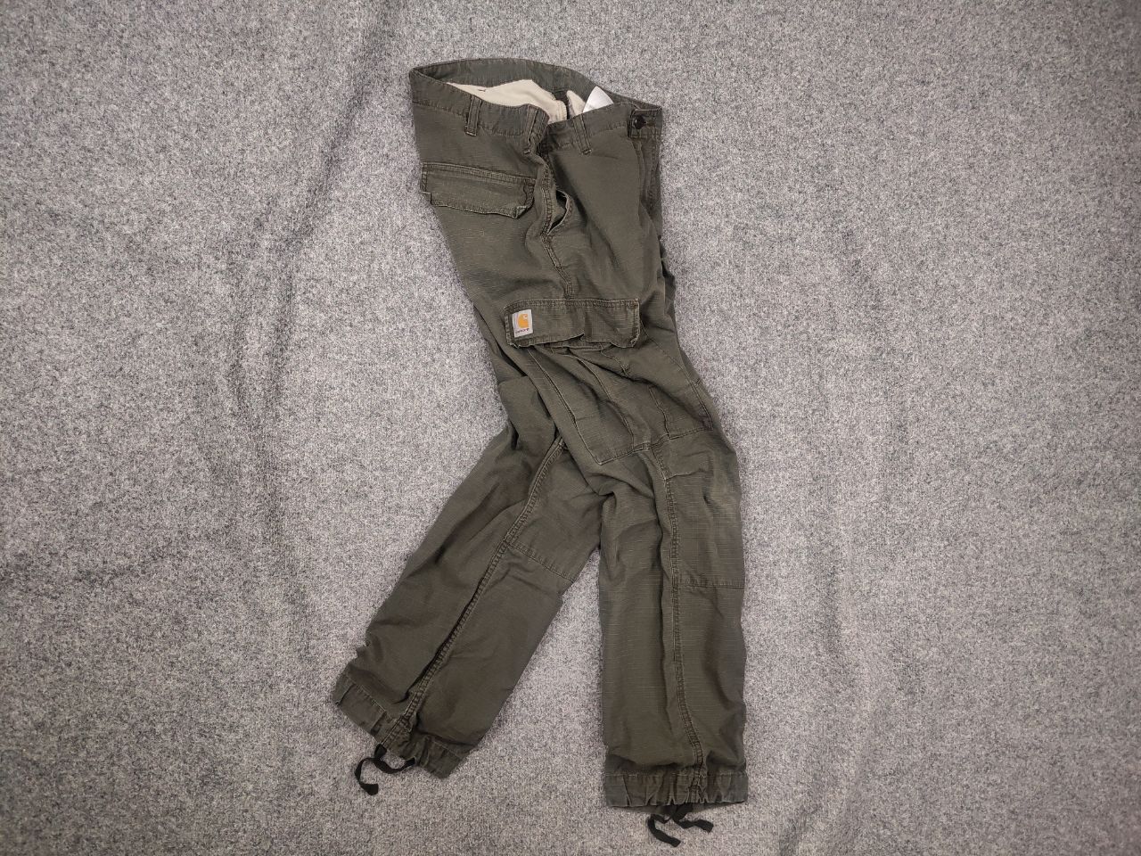 Carhartt Vintage Carhartt Ripstop Green Faded Regular Cargo Pants Size US 31 - 1 Thumbnail