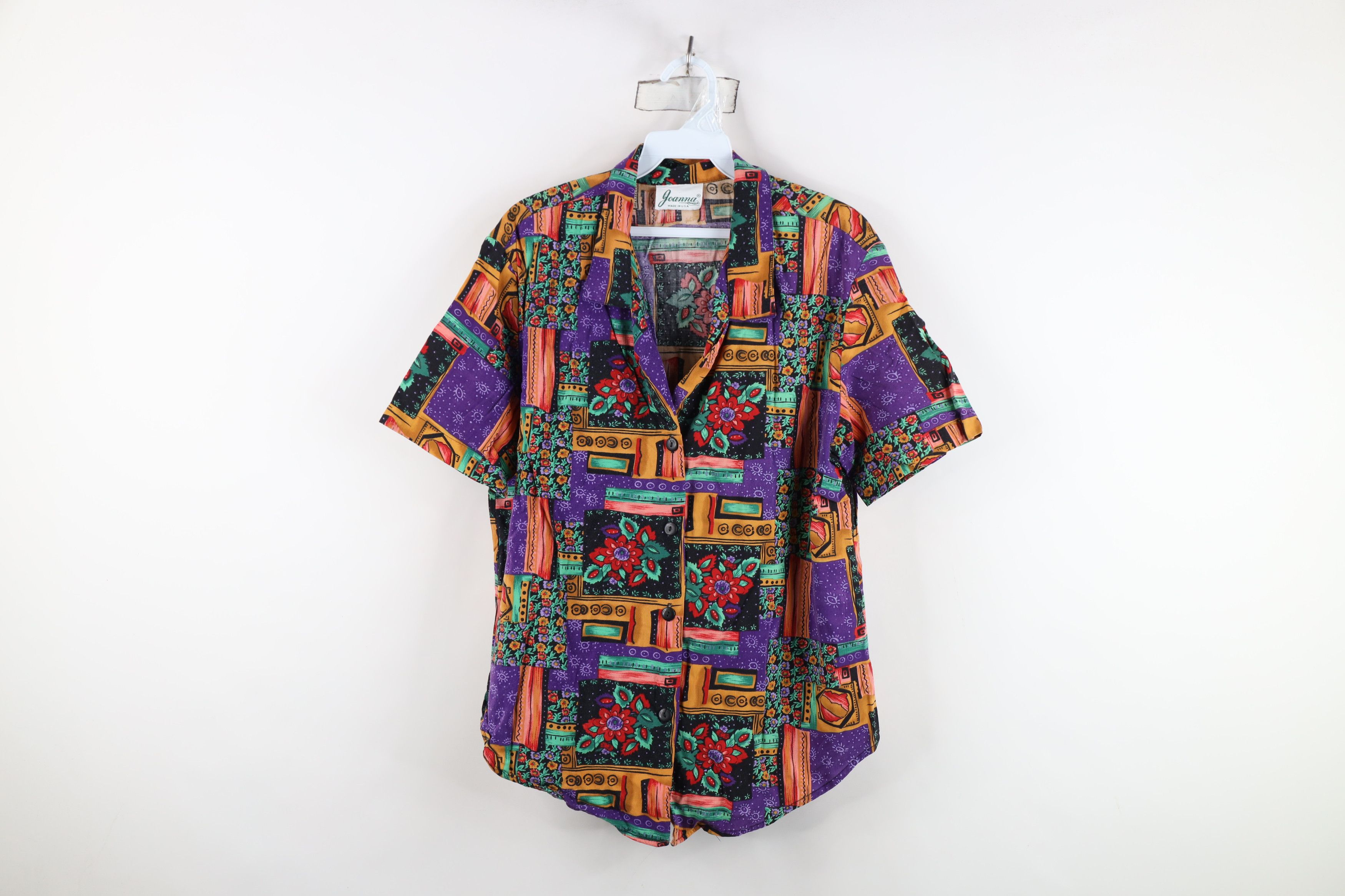 Vintage Vintage 90s Streetwear Flower Camp Collar Button Shirt USA Size M / US 6-8 / IT 42-44 - 1 Thumbnail